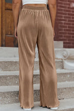 Load image into Gallery viewer, Camel Drawstring High Waist Pleated Wide Leg Pants
