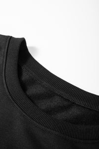 Online Black Contrast Stitches Detail Puffy Half Sleeve Blouse