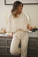 Load image into Gallery viewer, White Cheetah Print Two Piece Loose Fit Cozy Loungewear
