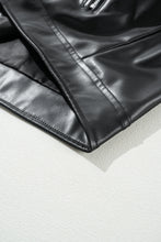 Load image into Gallery viewer, Online Black PU Leather Lapel Collar Zipper Jacket
