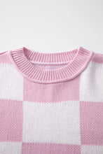 Load image into Gallery viewer, Online Rose Checkered Bishop Sleeve Sweater
