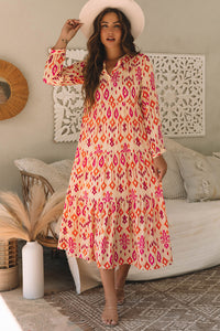 Online Black Western Abstract Geometric Printed Maxi Dress