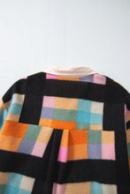 Load image into Gallery viewer, Online Black Plus Size Checkered Print Sherpa Henley Sweatshirt
