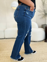 Load image into Gallery viewer, Online Judy Blue Full Size Mid Rise Distressed Raw Hem Jeans
