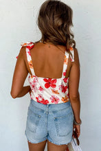 Load image into Gallery viewer, White Floral Button Wrap Sleeveless Bodysuit

