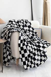 Online Chestnut Checkerboard Printed Soft Throw Blanket 120*200cm