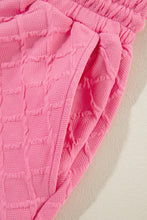 Load image into Gallery viewer, Online Sachet Pink Checkered Textured Tee and Drawstring Shorts
