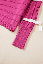 Load image into Gallery viewer, Online Rose Red Bow Knot Cut Out Round Neck Loose Sweater
