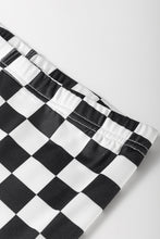 Load image into Gallery viewer, Online Black Checkerboard Printed High Waist Biker Shorts
