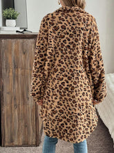 Load image into Gallery viewer, Leopard Button Up Long Sleeve Fuzzy Coat
