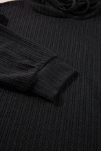 Load image into Gallery viewer, Online Black Textured Hoodie and Shorts Plus Size Two Piece Set
