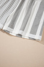 Load image into Gallery viewer, Online Gray Stripe Mixed Print Short Sleeve Top and Pocketed Shorts Set
