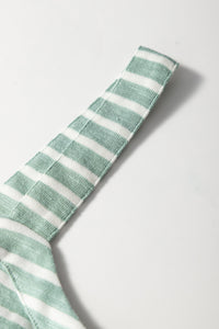 Online Green Stripe Shirred Frilled High Waist Sleeveless Loose Fit Maxi Dress