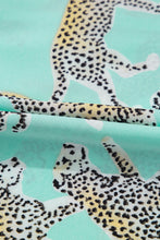 Load image into Gallery viewer, Online Green Leopard Satin Ruffle Pajama Short Set
