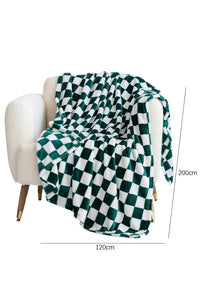 Online Chestnut Checkerboard Printed Soft Throw Blanket 120*200cm