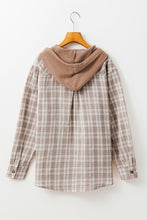 Load image into Gallery viewer, Online Green Checkered Print Loose Fit Buttoned Hooded Shacket
