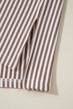 Load image into Gallery viewer, Online White Stripe Patchwork Bracelet Sleeve Plus Size T Shirt
