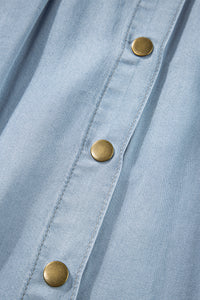 Online Dark Grey Fully Buttoned Long Denim Skirt