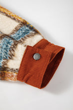 Load image into Gallery viewer, Online Brown Stripe Plus Size Plaid Print Collared Buttoned Jacket
