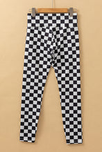 Load image into Gallery viewer, Online Khaki Checkered Pattern High Waist Skinny Leggings
