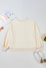 Load image into Gallery viewer, Online White Solid Color Waffle Knit Drop Shoulder Plus Size Sweatshirt
