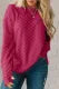 Red Rose Textured Thumbhole Sleeve Top