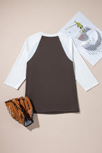 Load image into Gallery viewer, Online Brown Western Yeehaw Graphic Vintage Raglan Long Sleeve Top
