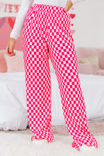 Load image into Gallery viewer, Online Pink Checkered Buttoned Shirt and High Waist Pants Pajama Set
