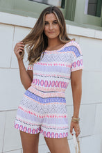 Load image into Gallery viewer, Online Multicolor Aztec Print Short Sleeve Romper
