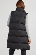 Load image into Gallery viewer, Black Windproof Longline Full Zipper Puffer Vest with Pockets
