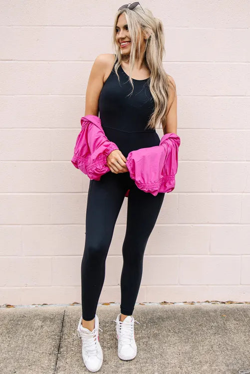 Black sports shops jumpsuit