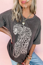 Load image into Gallery viewer, Online Medium Grey Vintage Cheetah Printed Mineral Wash Graphic Tee
