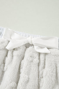 Online Lavendula Textured Leopard Fleece Loose Two Piece Lounge Set