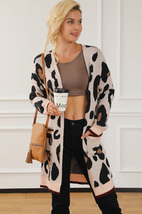 Online Leopard Animal Print Open Midi Cardigan