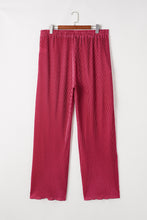 Load image into Gallery viewer, Online Rose Red Plus Size Ribbed Long Sleeve Shirt and Pants Pajama Set
