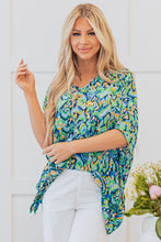 Load image into Gallery viewer, Online Pink Abstract Print V Neck Half Sleeve Loose Fit Tunic Blouse
