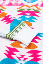 Load image into Gallery viewer, Online White Oversize Aztec Print High Low V Neck Sweater
