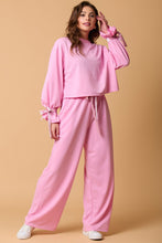 Load image into Gallery viewer, Online Bonbon Solid Color Drawstring Long Sleeve Top and Pants Set
