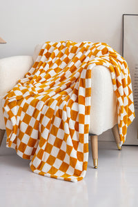 Online Chestnut Checkerboard Printed Soft Throw Blanket 120*200cm