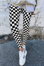 Load image into Gallery viewer, Online Khaki Checkered Pattern High Waist Skinny Leggings
