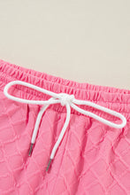 Load image into Gallery viewer, Online Sachet Pink Checkered Textured Tee and Drawstring Shorts
