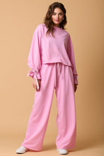 Load image into Gallery viewer, Online Bonbon Solid Color Drawstring Long Sleeve Top and Pants Set
