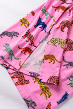 Load image into Gallery viewer, Online Pink Cheetah Print Short Sleeve Shirt and Pants Lounge Set
