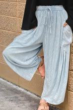 Load image into Gallery viewer, Beau Blue Light Wash Side Pockets Elastic High Waist Wide Leg Oversized Jeans
