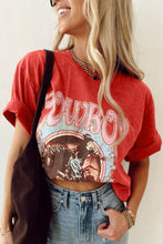 Load image into Gallery viewer, Online Tomato Red COWBOY Take Me Away Graphic Western Loose Tee
