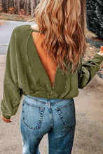 Load image into Gallery viewer, Green Pumpkin Everything Backless Pullover Sweatshirt
