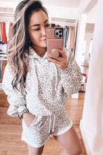 Load image into Gallery viewer, White Classic Leopard Hoodie and Shorts Set
