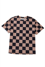 Load image into Gallery viewer, Online Light French Beige Checkmate Boyfriend Casual Tee
