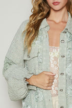 Load image into Gallery viewer, Online POL Eyelet Flower Pearl Detail Lace Patchwork Shirt
