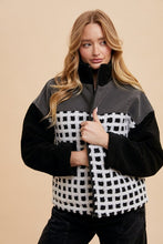 Load image into Gallery viewer, Online Annie Wear Plaid Zip Up Drop Shoulder Sherpa Jacket
